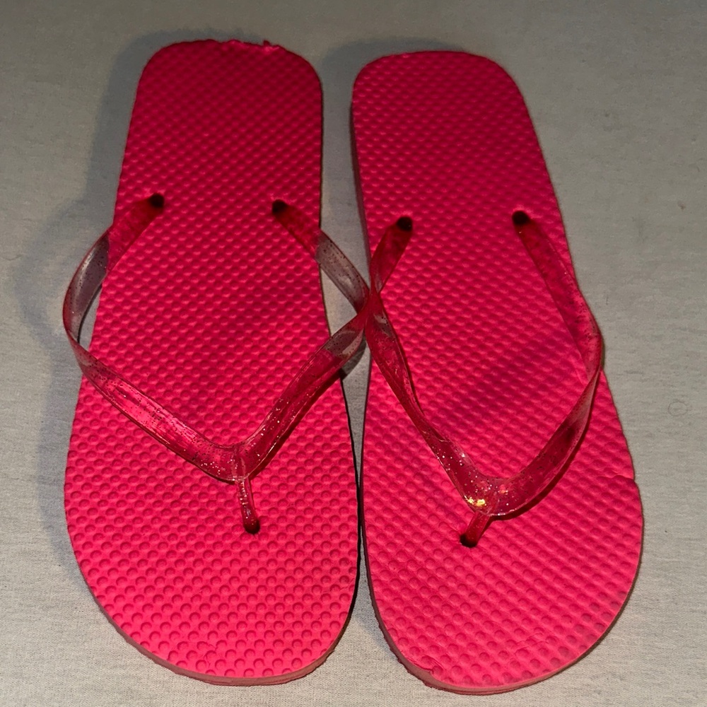 Womens OS Pink Flip Flops.